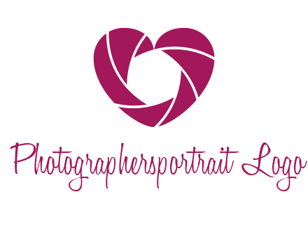 shutter in heart shape photography logo