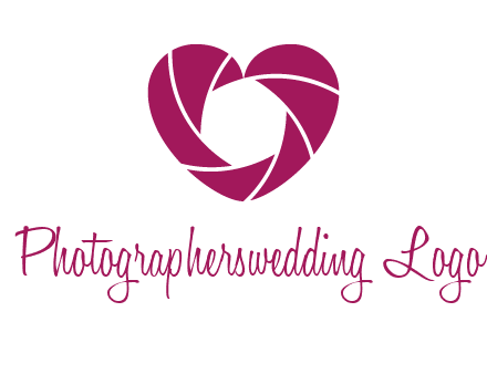 shutter in heart shape photography logo