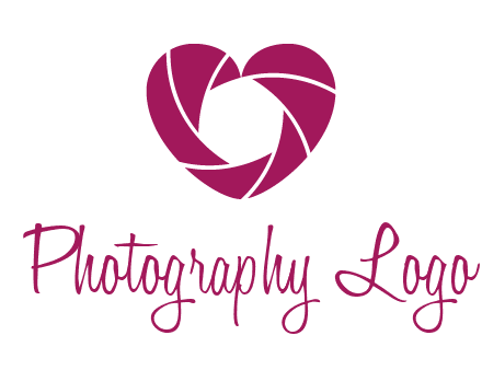 shutter in heart shape photography logo