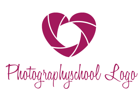 shutter in heart shape photography logo