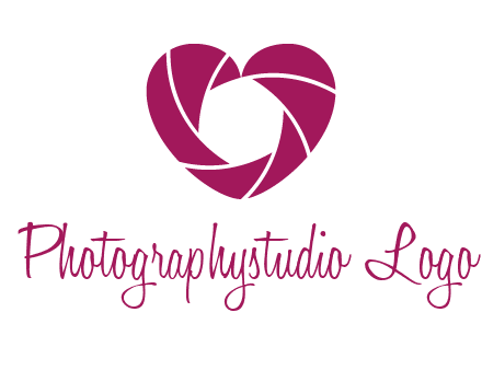 shutter in heart shape photography logo