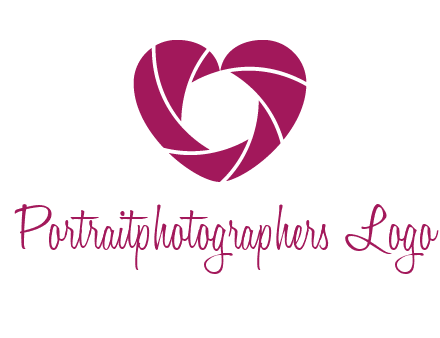 shutter in heart shape photography logo