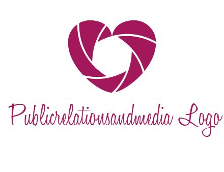 shutter in heart shape photography logo