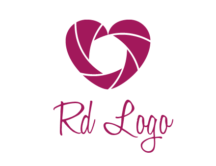 shutter in heart shape photography logo