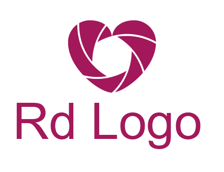 shutter in heart shape photography logo