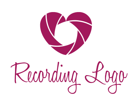 shutter in heart shape photography logo