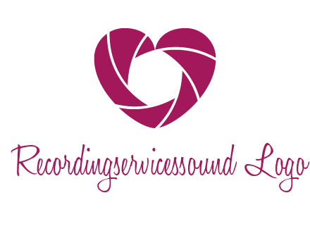 shutter in heart shape photography logo