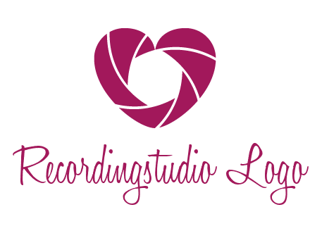 shutter in heart shape photography logo