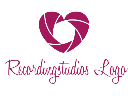 shutter in heart shape photography logo