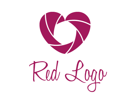 shutter in heart shape photography logo