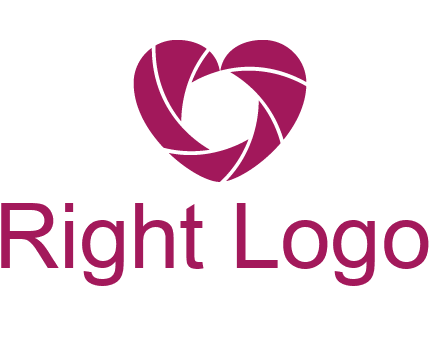 shutter in heart shape photography logo