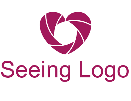 shutter in heart shape photography logo