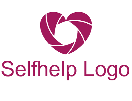 shutter in heart shape photography logo