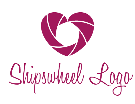 shutter in heart shape photography logo