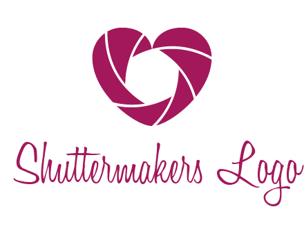 shutter in heart shape photography logo