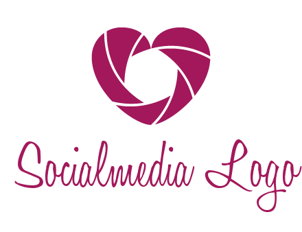shutter in heart shape photography logo