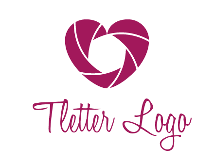 shutter in heart shape photography logo
