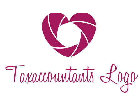 shutter in heart shape photography logo