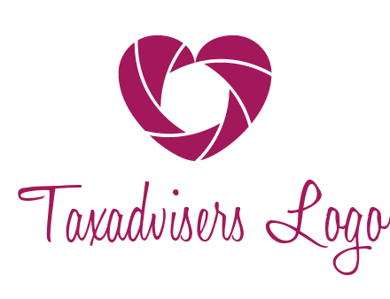 shutter in heart shape photography logo