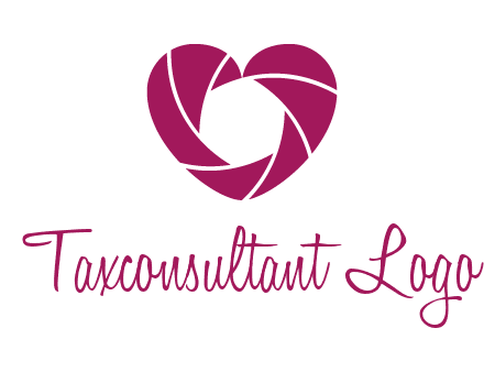 shutter in heart shape photography logo