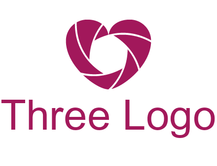 shutter in heart shape photography logo