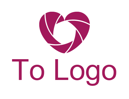shutter in heart shape photography logo