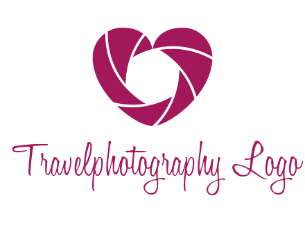 shutter in heart shape photography logo