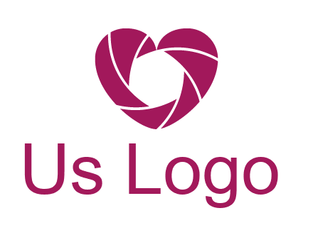 shutter in heart shape photography logo