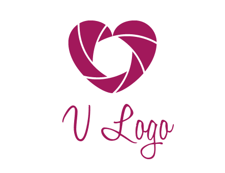 shutter in heart shape photography logo