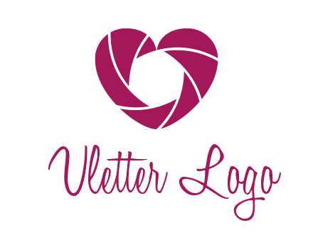 shutter in heart shape photography logo