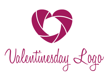 shutter in heart shape photography logo