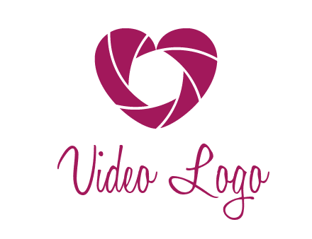 shutter in heart shape photography logo