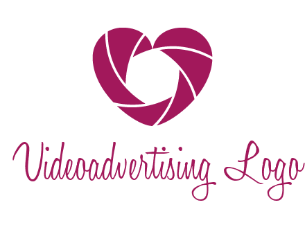 shutter in heart shape photography logo