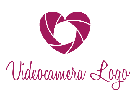 shutter in heart shape photography logo