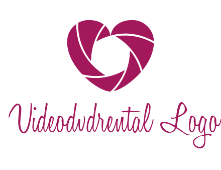 shutter in heart shape photography logo