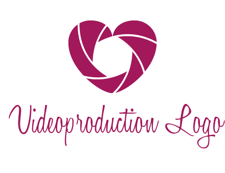 shutter in heart shape photography logo