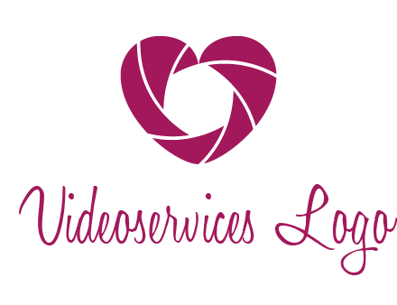 shutter in heart shape photography logo