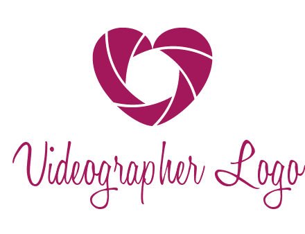 shutter in heart shape photography logo