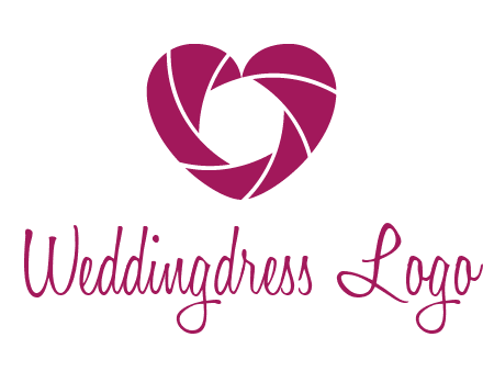 shutter in heart shape photography logo