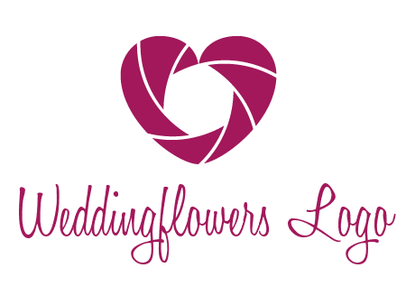 shutter in heart shape photography logo