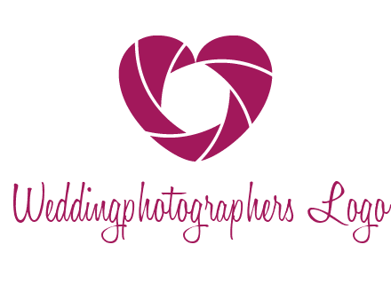 shutter in heart shape photography logo