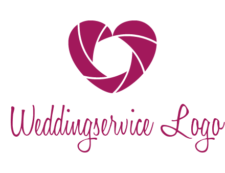 shutter in heart shape photography logo