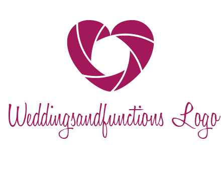 shutter in heart shape photography logo