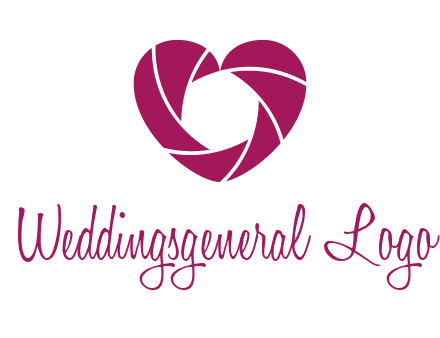 shutter in heart shape photography logo