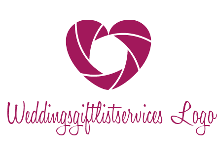 shutter in heart shape photography logo