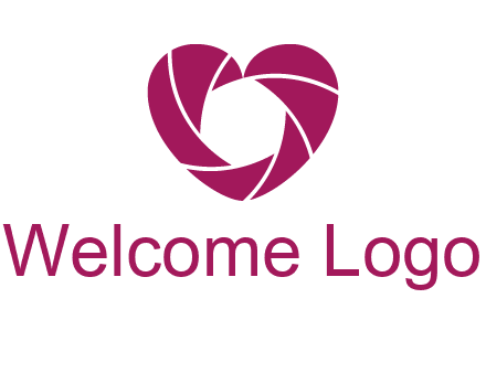 shutter in heart shape photography logo