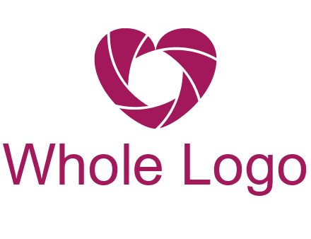 shutter in heart shape photography logo