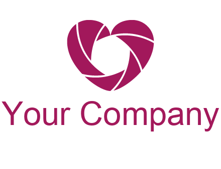shutter in heart shape photography logo