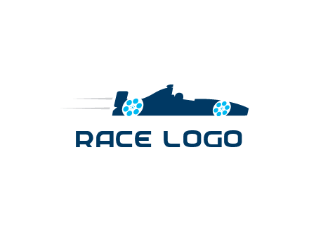 film reel incorporated with racing car logo