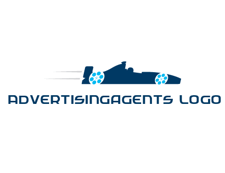 film reel incorporated with racing car logo